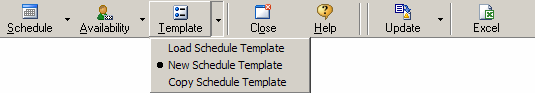 schedule window main toolbar