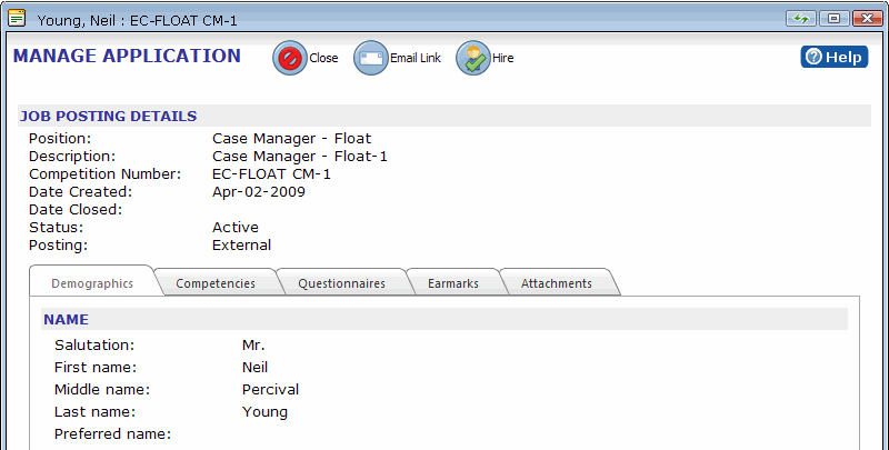 qhrnet manage application page